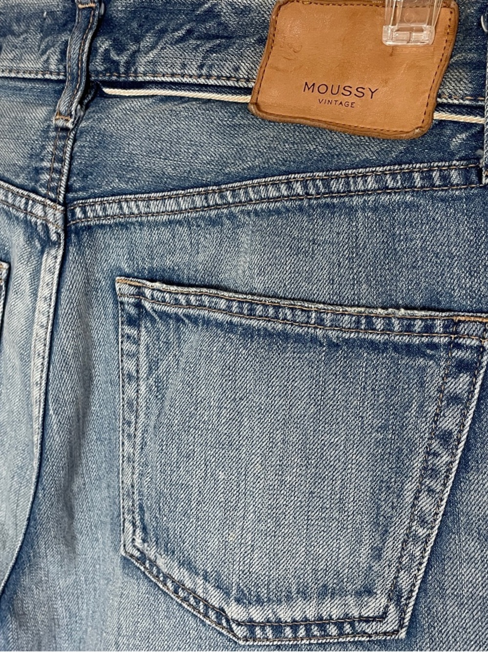 Moussy Vintage Selvedge Jeans Women's 28 Button Fly Straight Leg Distressed - Picture 10 of 16